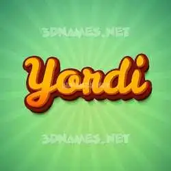yordi in Green Rays style - 3D name wallpaper