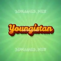 youngistan in Green Rays style - 3D name wallpaper