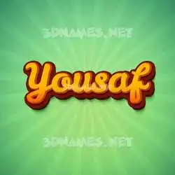 yousaf in Green Rays style - 3D name wallpaper
