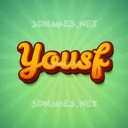 yousf in Green Rays style - 3D name wallpaper