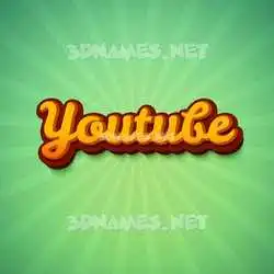 youtube in Green Rays style - 3D name wallpaper