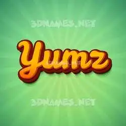 yumz in Green Rays style - 3D name wallpaper