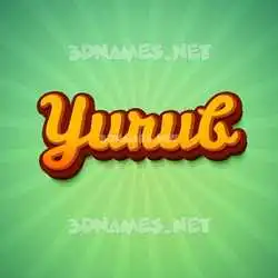 yurub in Green Rays style - 3D name wallpaper