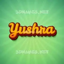 yushra in Green Rays style - 3D name wallpaper