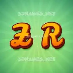 z r in Green Rays style - 3D name wallpaper