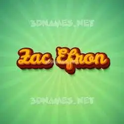 zac efron in Green Rays style - 3D name wallpaper