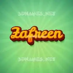 zafreen in Green Rays style - 3D name wallpaper