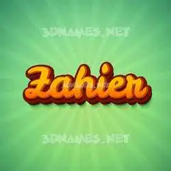 zahier in Green Rays style - 3D name wallpaper
