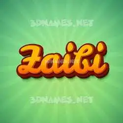zaibi in Green Rays style - 3D name wallpaper