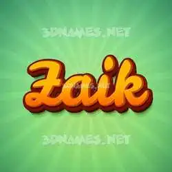 zaik in Green Rays style - 3D name wallpaper