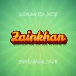 zainkhan in Green Rays style - 3D name wallpaper