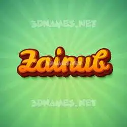 zainub in Green Rays style - 3D name wallpaper