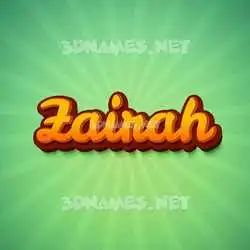 zairah in Green Rays style - 3D name wallpaper