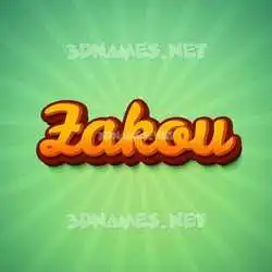 zakou in Green Rays style - 3D name wallpaper