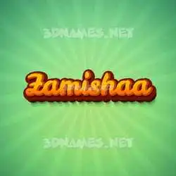 zamishaa in Green Rays style - 3D name wallpaper