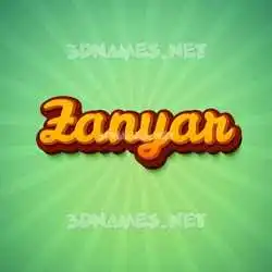 zanyar in Green Rays style - 3D name wallpaper