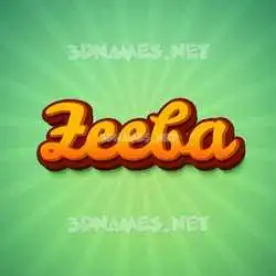 zeeba in Green Rays style - 3D name wallpaper