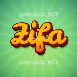 zifa in Green Rays style - 3D name wallpaper