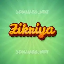 zikriya in Green Rays style - 3D name wallpaper