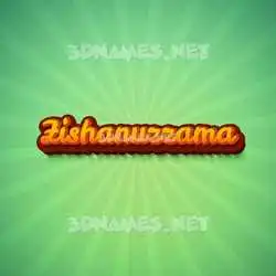 zishanuzzama in Green Rays style - 3D name wallpaper