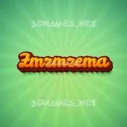 zmzmzema in Green Rays style - 3D name wallpaper