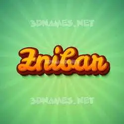 znibar in Green Rays style - 3D name wallpaper