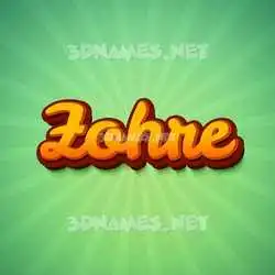 zohre in Green Rays style - 3D name wallpaper