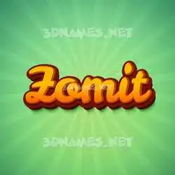 zomit in Green Rays style - 3D name wallpaper