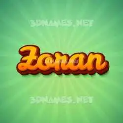 zoran in Green Rays style - 3D name wallpaper
