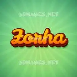 zorha in Green Rays style - 3D name wallpaper