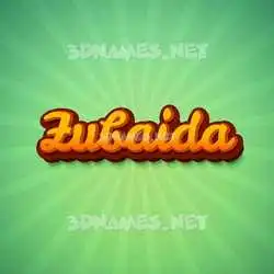 zubaida in Green Rays style - 3D name wallpaper