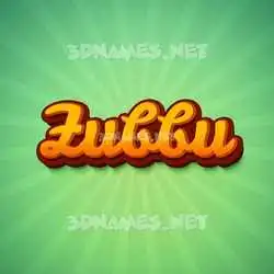 zubbu in Green Rays style - 3D name wallpaper