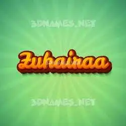 zuhairaa in Green Rays style - 3D name wallpaper