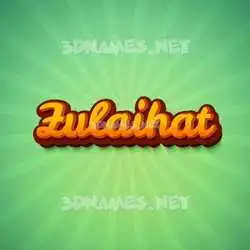 zulaihat in Green Rays style - 3D name wallpaper