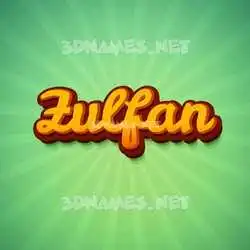 zulfan in Green Rays style - 3D name wallpaper