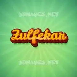 zulfekar in Green Rays style - 3D name wallpaper