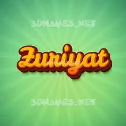 zuriyat in Green Rays style - 3D name wallpaper