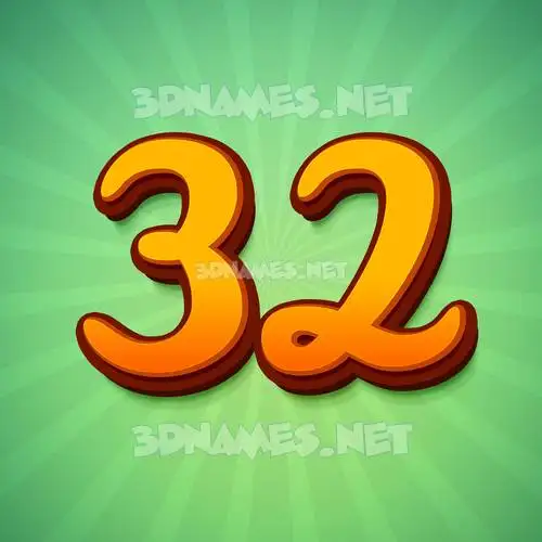 32 in Green Rays style - 3D name wallpaper 32 in Green Rays style - 3D name wallpaper