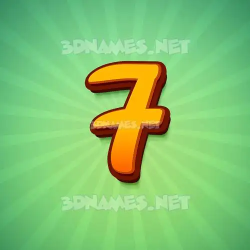 7 in Green Rays style - 3D name wallpaper 7 in Green Rays style - 3D name wallpaper