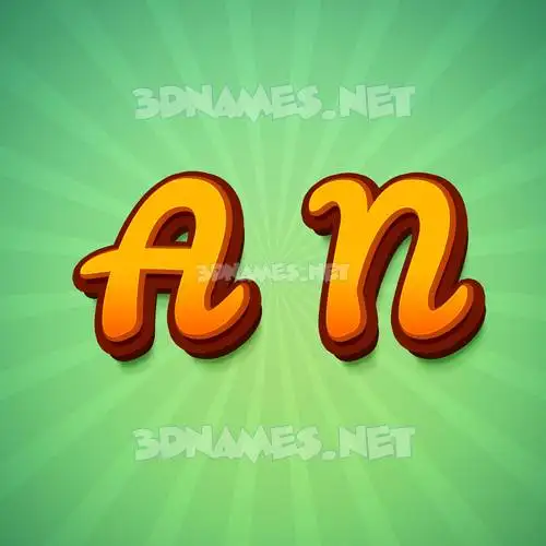 a n in Green Rays style - 3D name wallpaper