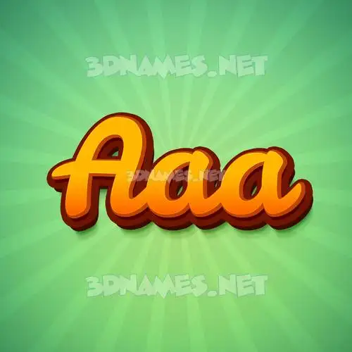 aaa in Green Rays style - 3D name wallpaper