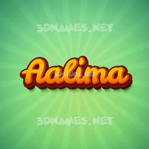 aalima in Green Rays style - 3D name wallpaper