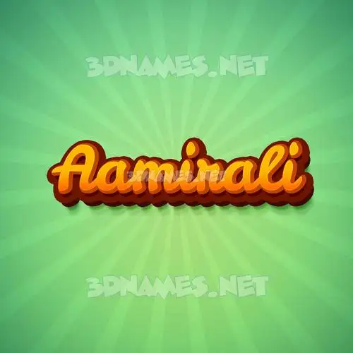 aamirali in Green Rays style - 3D name wallpaper