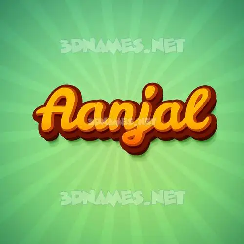 aanjal in Green Rays style - 3D name wallpaper