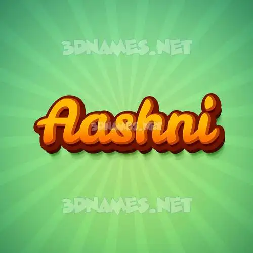 aashni in Green Rays style - 3D name wallpaper