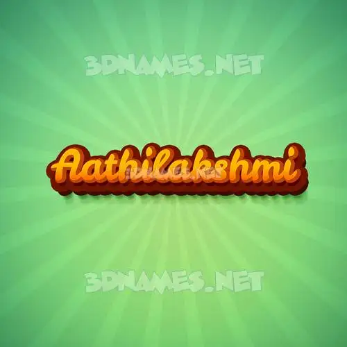 aathilakshmi in Green Rays style - 3D name wallpaper
