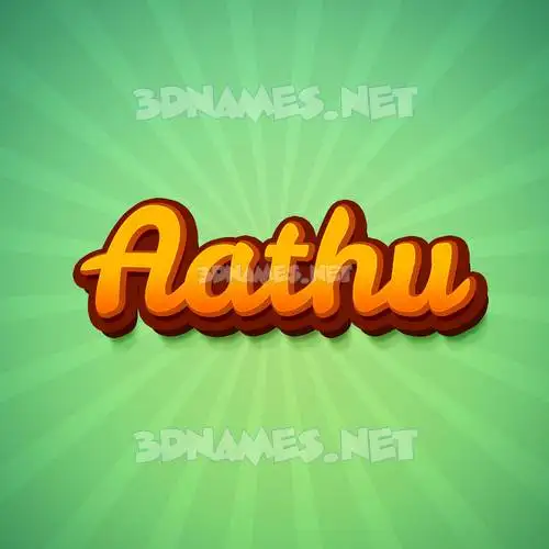 aathu in Green Rays style - 3D name wallpaper