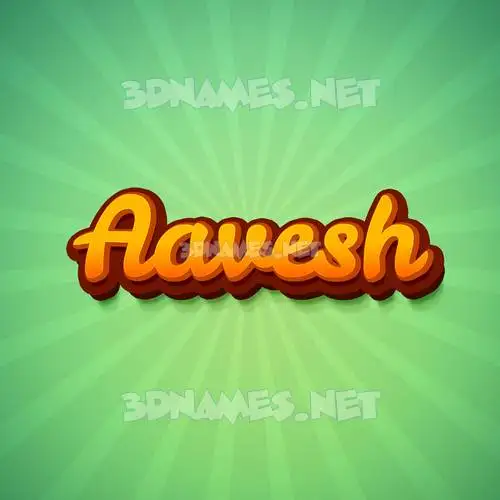 aavesh in Green Rays style - 3D name wallpaper