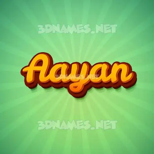 aayan in Green Rays style - 3D name wallpaper
