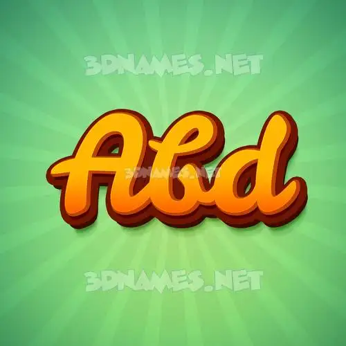 abd in Green Rays style - 3D name wallpaper